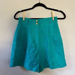 teal vintage high waisted shorts